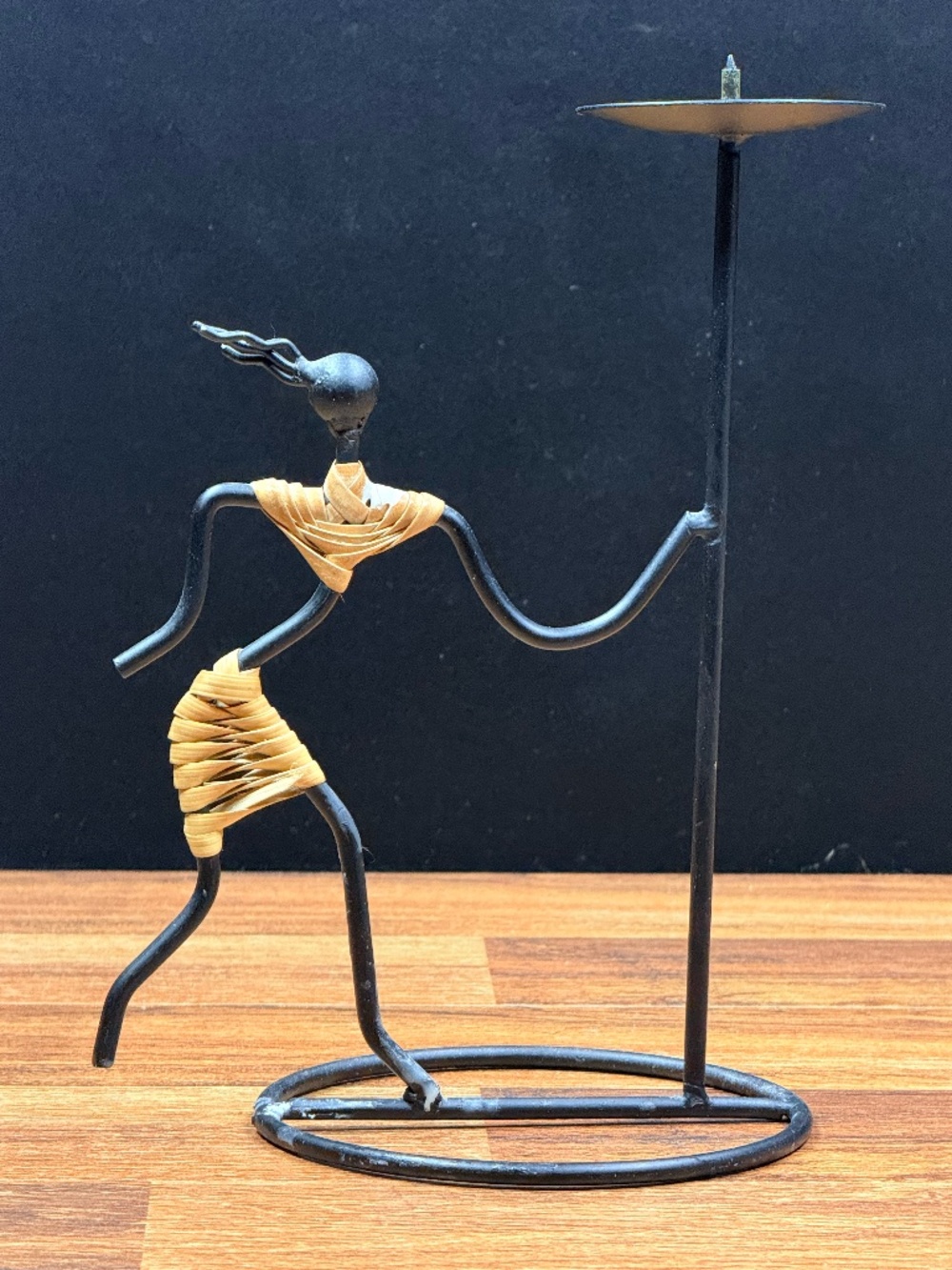 Metal Dancing Woman Candle Holder